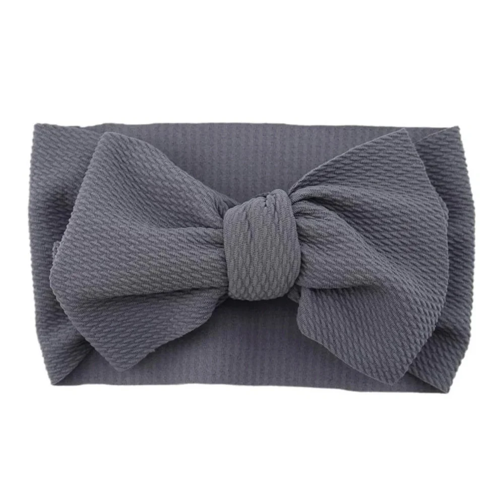 Dark Gray Soft Big Bow Headband